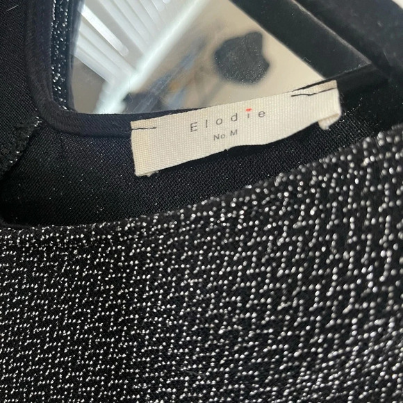 3x$25 Elodia Metallic shimmer Black Stretch Sleeveless top - Picture 3 of 8